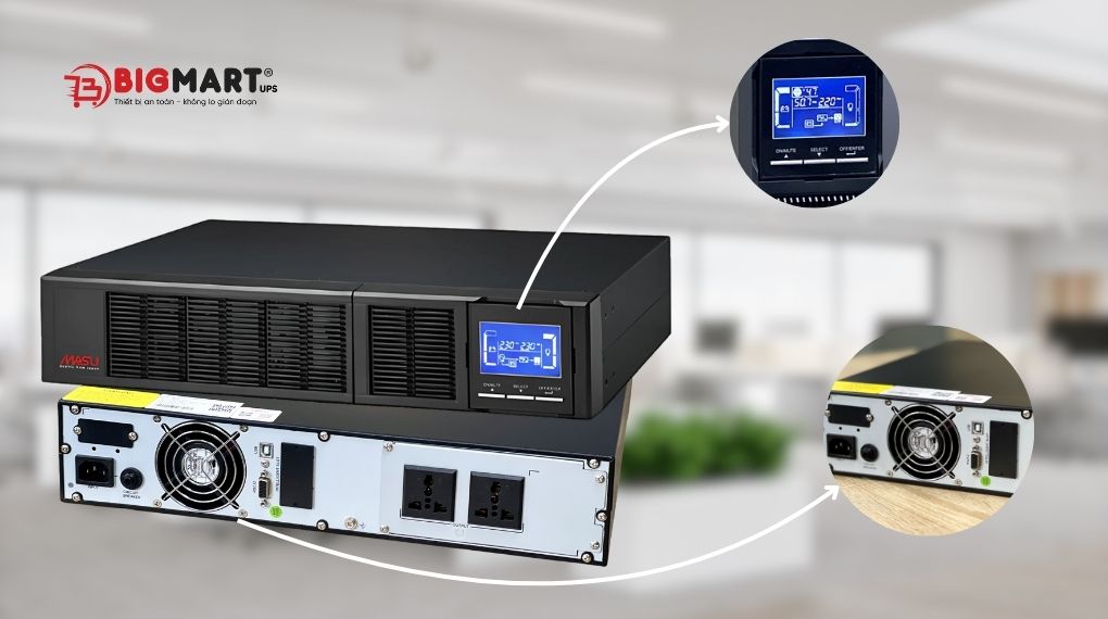 Giao diện bộ lưu điện tủ rack