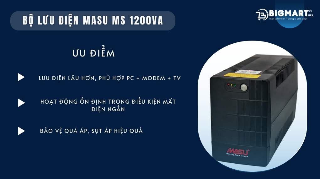 Bộ lưu điện Masu MS 1200VA