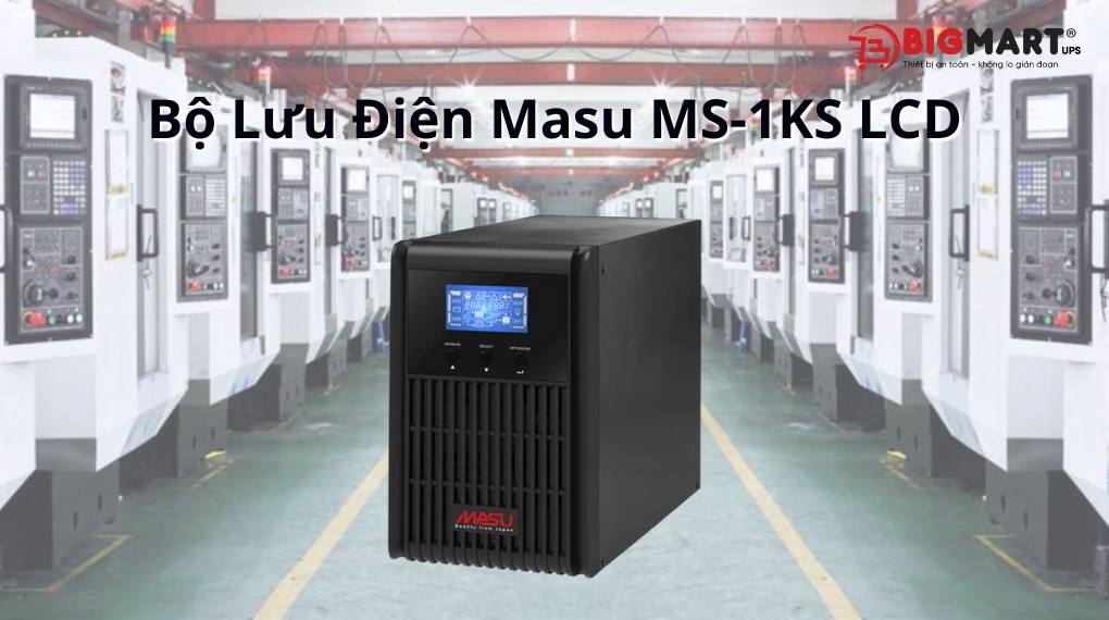 Bộ Lưu Điện ắc quy ngoài Online Masu MS-1KS LCD