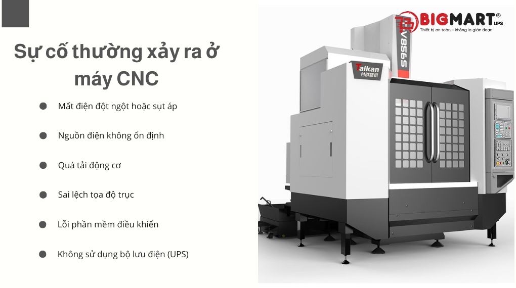 Những sự cố thường xảy ra ở máy CNC