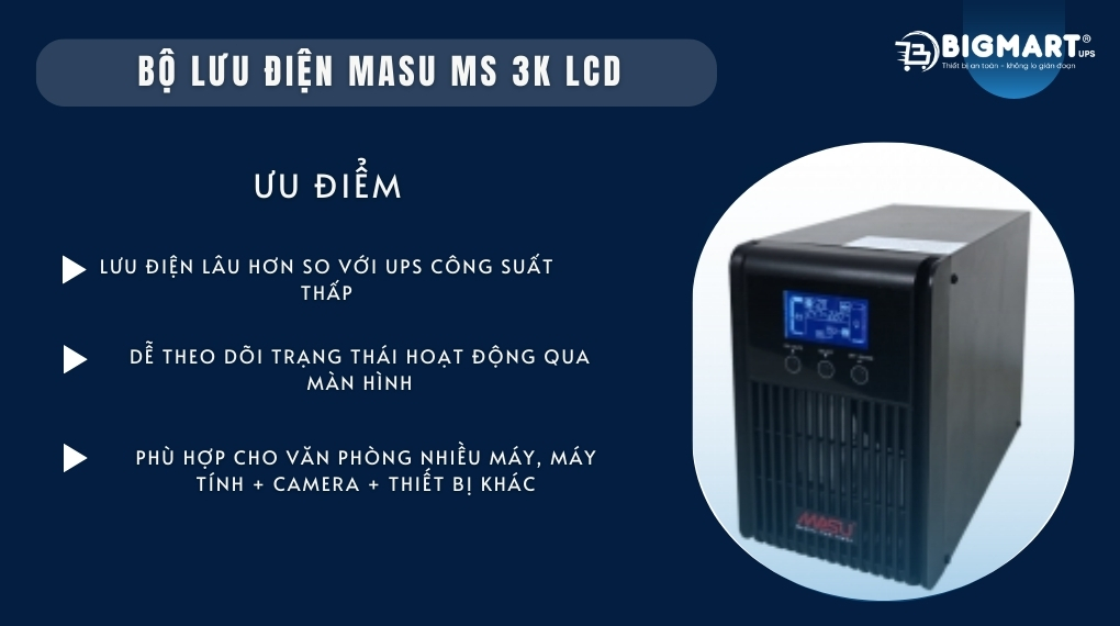 Bộ lưu điện Masu MS 3k LCD