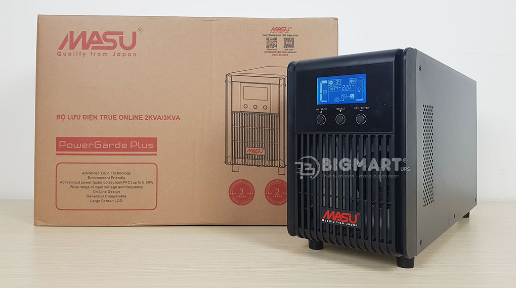 Siêu thị bộ lưu điện cung cấp UPS MASU MS-3K LCD chính hãng