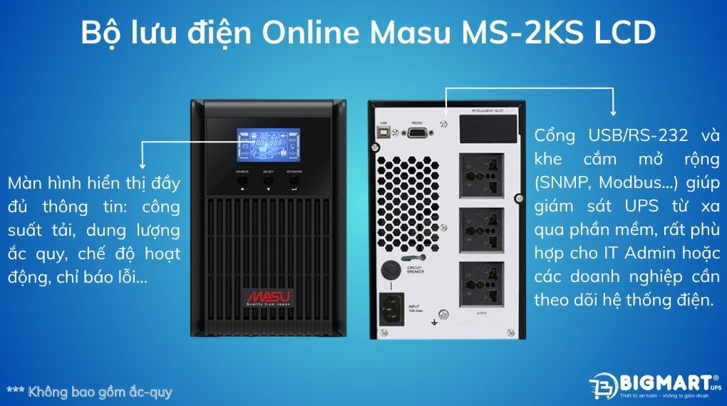 Bộ lưu điện Masu MS-2KS-2000VA-1800W